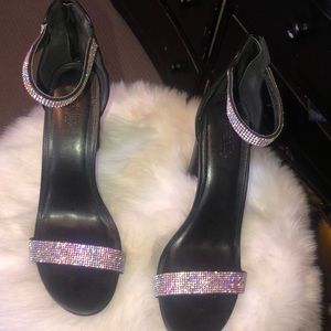 Black rhinestone sandal